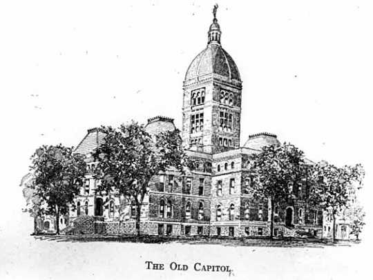 Black and white print of the Minnesota State Capitol, c.1900.