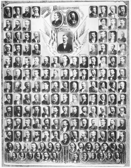 Black and white composite of the House of Representatives, Governor and Lieutenant Governor, 1899.