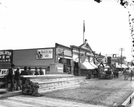 Photograph of A. J. Rustad's saloon, ca. 1890s.