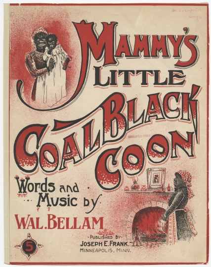 Blackface minstrel sheet music written by Walter Bellam. Published by Joseph E. Frank in Minneapolis, Minnesota. From the Minnesota Historical Society sheet music collection, St. Paul.