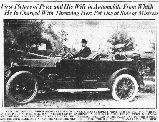 Fred and Mary Price in their Cadillac