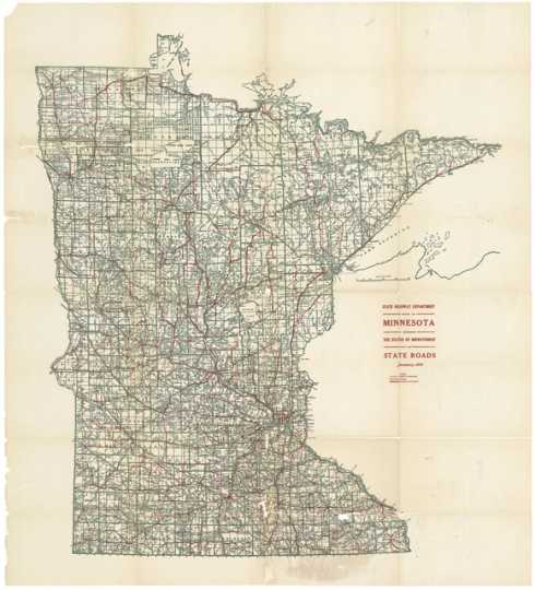 Map of state roads, 1919