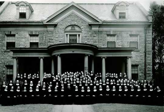 Sisters of St. Benedict in front of the Gardner family house