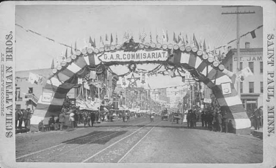 National Encampment of the Grand Army of the Republic, Second Avenue South and Washington Avenue, Minneapolis. 