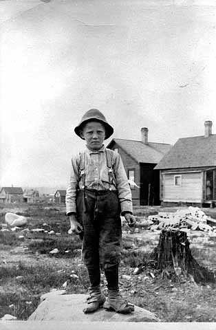Black and white photograph of a Bohemian boy, Virginia, 1914.