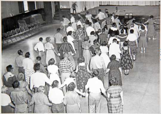 Dancing in the auditorium of the Anoka State Hospital, ca. 1960.