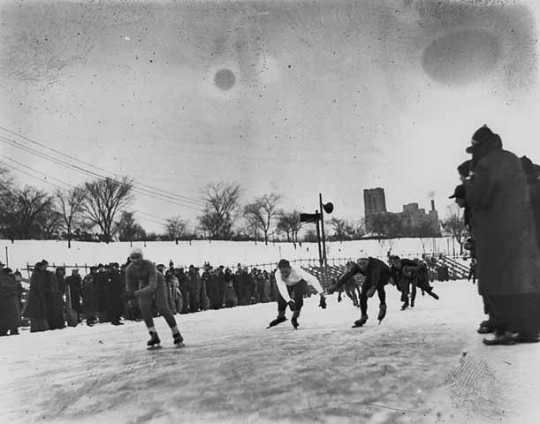 Powderhorn Park, shown ca. 1935, was home to many of the top speedskaters in the US between 1930 and 1950.