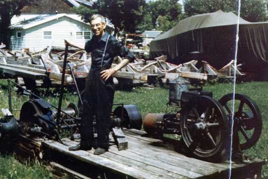 George Finstad in the boat yard at Finstad’s Auto-Marine Shop