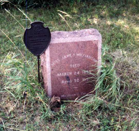 Color photograph of Jane Smith Williamson’s gravestone