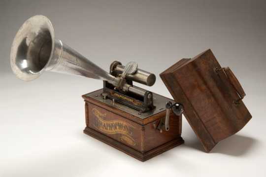 Color photograph of Columbia Graphophone used by Frances Densmore to record American Indian music, c. 1897. 