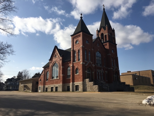 Photograph of side exterior of Greenfield Lutheran Church