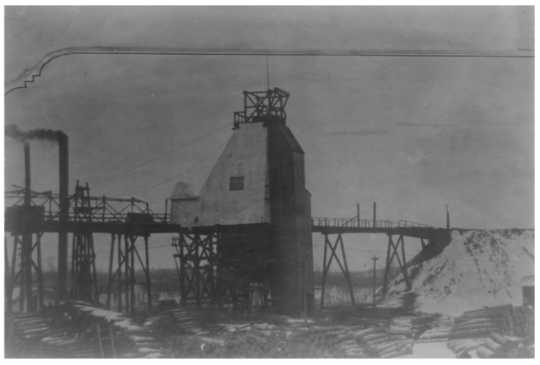 Black and white photograph of the Milford Mine, 1936.