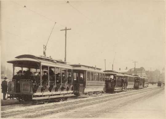 Opening of streetcar line on Grand Avenue, St. Paul
