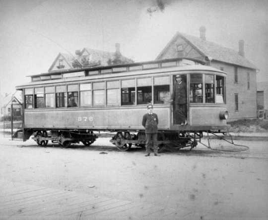 Black and white photograph of a Grand Avenue Streetcar, St. Paul, c.1910.