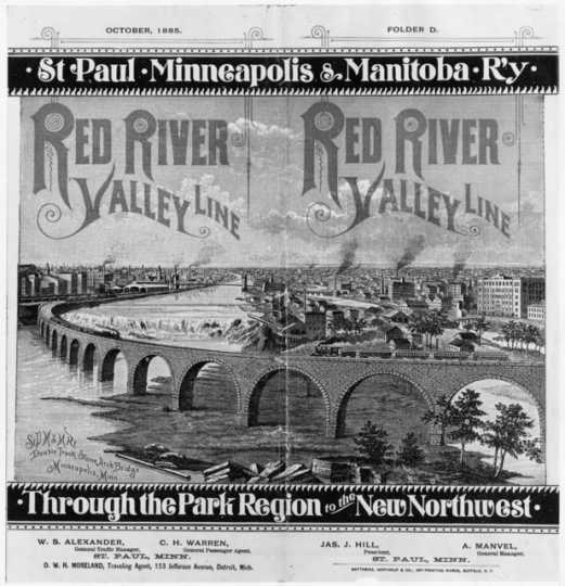 Advertisement for the St. Paul, Minneapolis & Manitoba Railway