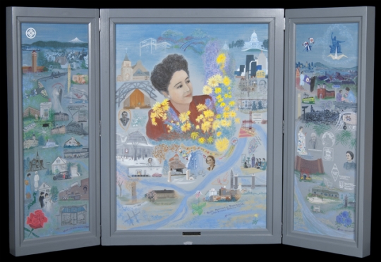 Painting celebrating the life of Ruth Tanbara