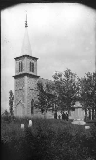 Black and white photograph of Holden Church, Kenyon, August 5, 1891.