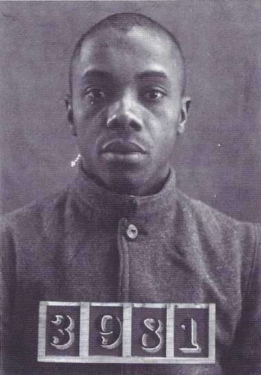 Black and white photograph of inmate believed to be Houston Osborne, c.1895.