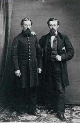 Black and white photograph of Alexander Kinkead and William Kinkead, Second Battery Light Artillery, c.1862.