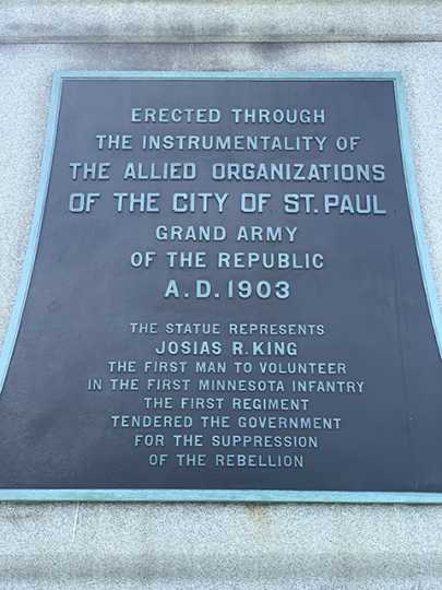 Plaque on Soldiers and Sailors Memorial