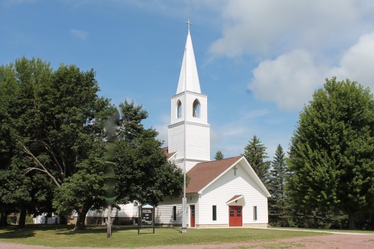 Color image of Old Westbrook Church, 2017. Photograph by Dave Van Loh.