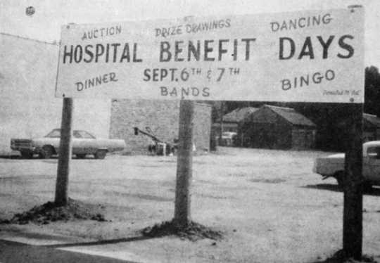 Sign advertising Westbrook Hospital Days