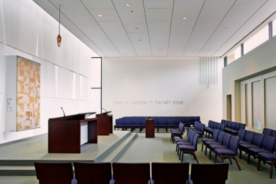 Color image of the Description: interior of B’nai Israel Synagogue and Dan Abraham Cultural Center, c.2013. 