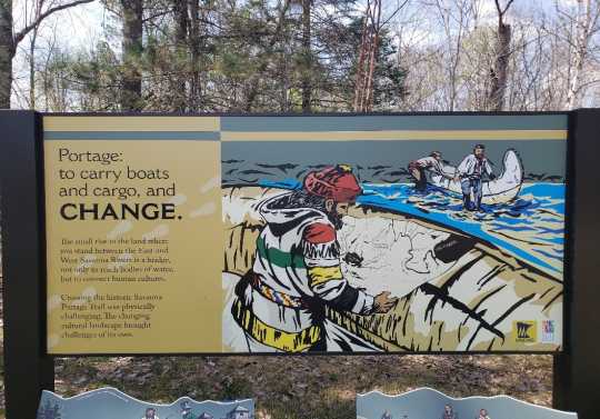 Interpretive sign in Savanna Portage State Park, 2018. Photograph by Jon Lurie; used with the permission of Jon Lurie.
