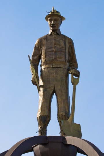 Iron Man statue on top of the Iron Man Memorial