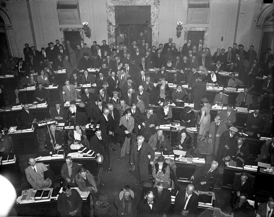 People's Lobby members in the senate chamber