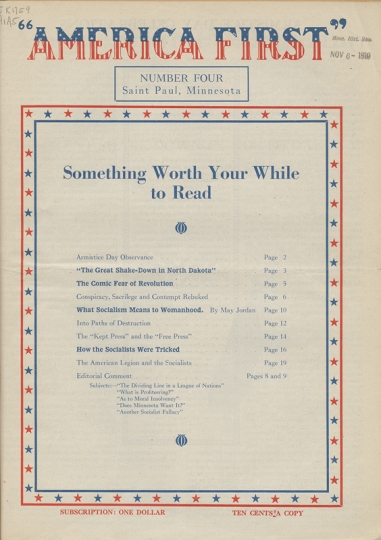 Cover of America First magazine