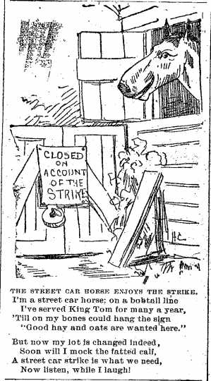 Black and white scan "Closed on account of the strike." Minneapolis Journal, April 15, 1889.