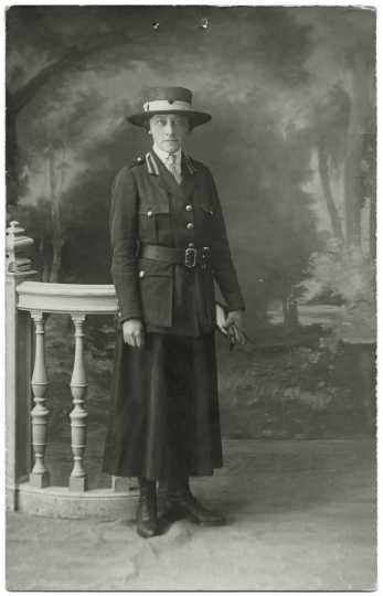 Black and white photograph of Red Cross worker Julia Gray, ca. 1919.