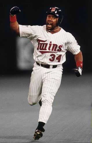 Color image of Kirby Puckett during the 1991 World Series.