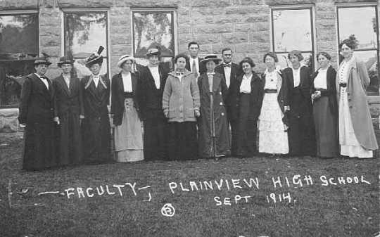The faculty of Plainview High School, Wabasha County, Minnesota, 1914.