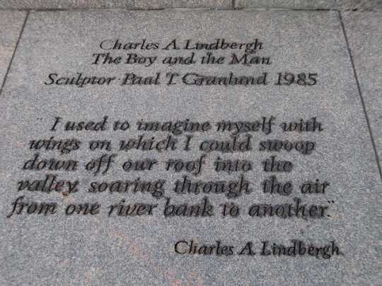 Inscription at the base of “Charles A. Lindbergh: The Boy and the Man”