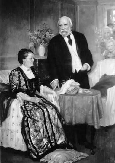 Black and white photograph of James J. Hill and Mary T. Hill, c.1915.