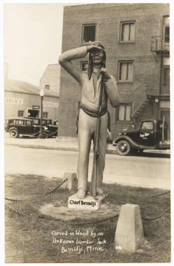 First Shaynowishkung (Chief Bemidji) statue