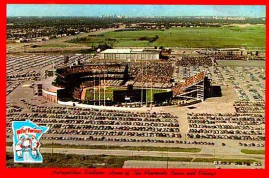 Color image of Metropolitan Stadium, Home of the Minnesota Twins and Vikings, ca. 1960.