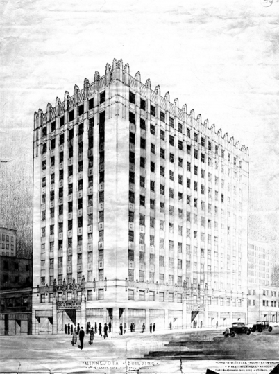 Architectural drawing of the Minnesota Building, c.1928.