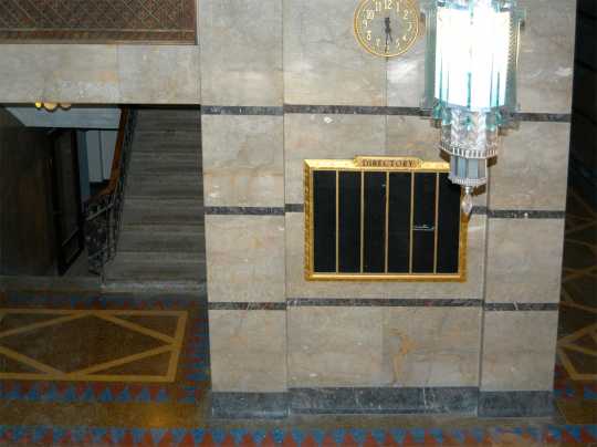 Color image of terrazzo flooring and marble walls of the Minnesota Building, 2009. 
