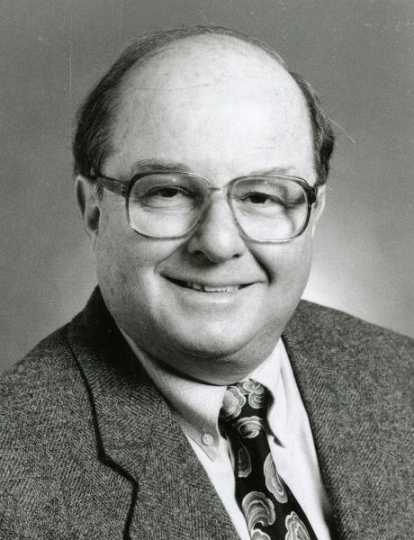 Black and white photograph of Allan Spear, 1997. Photographed by Minnesota Senate photographer.