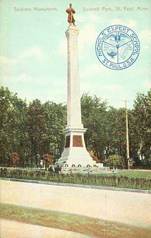 Soldiers and Sailors Monument postcard