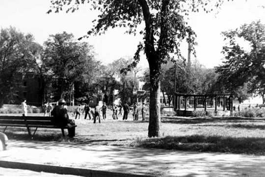 The last known photograph of St. Paul's Central Park in use as a park, 1960.