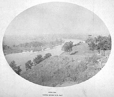 Black and white photograph of Mounds Park, St. Paul, c.1890s. 