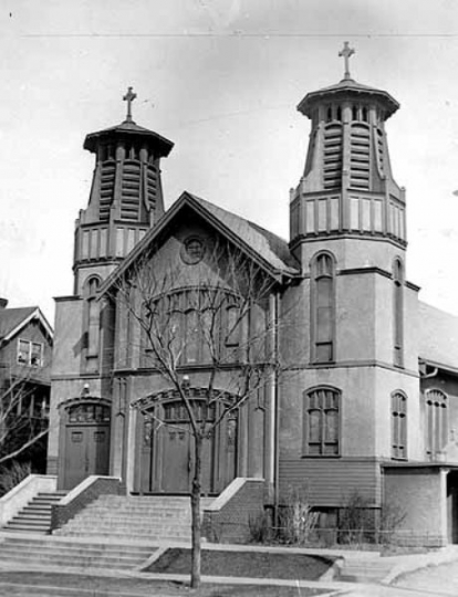 Exterior of the original Church of St. Columba