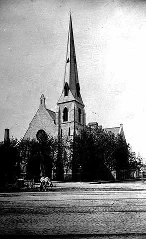 Black and white photograph of House of Hope Presbyterian Church, 1886.