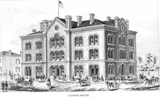 Sketch of Old Customs House, Minneapolis, 1876.