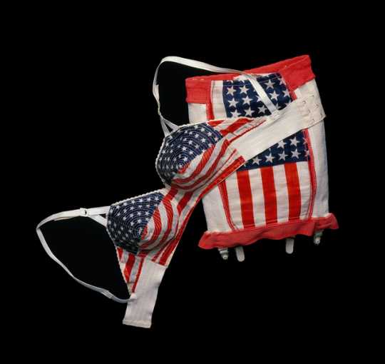 photograph of a star-spangled brassiere and girdle produced by Munsingwear