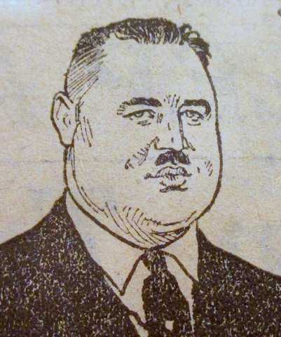 Cartoon portrait of Maas from St. Paul Daily News January 9, 1926.